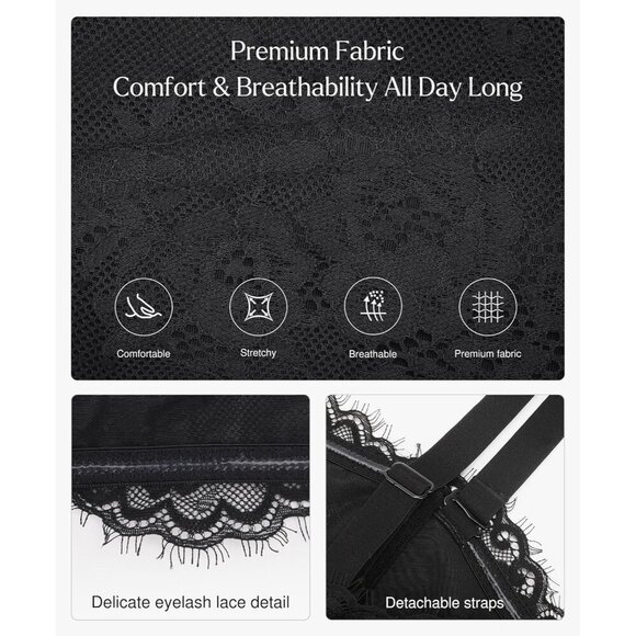 Women First Black Shape wear Lace Corset Bustier Top with Buckle Summer - Picture 4 of 6